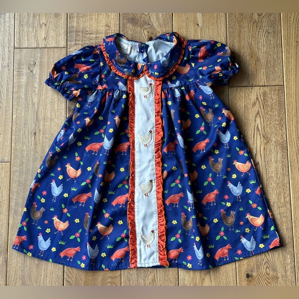 Marie Nicole Short Sleeve Chicken Dress size Medium 3